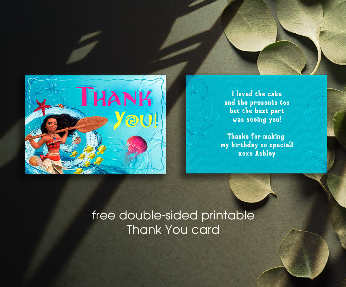 Moana Princess customizable invitation template | Share or Print | girl | AI297