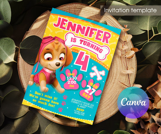 PAW Patrol customizable invitation template | Share or Print | HO096