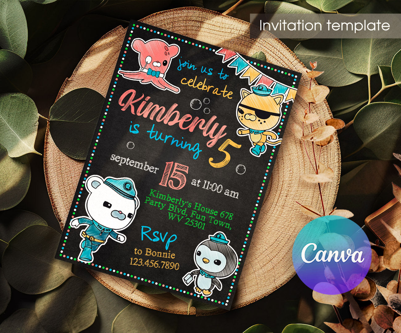 Octonauts customizable invitation template | Share or Print | OM515