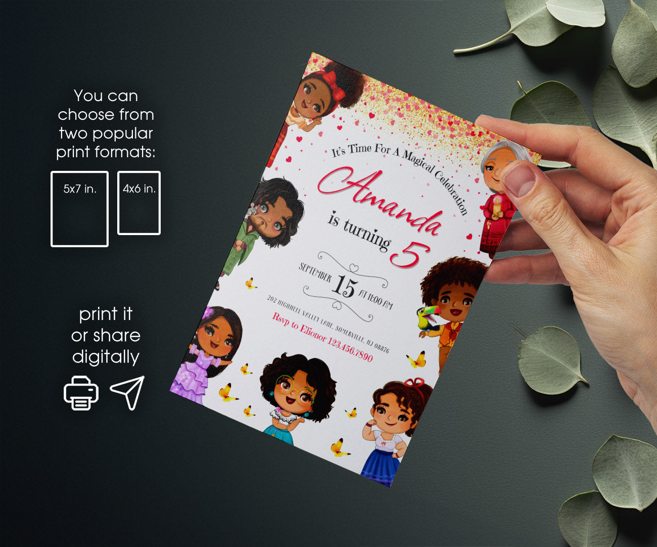 Encanto Mirabel customizable invitation template | Share or Print | girl | WB887