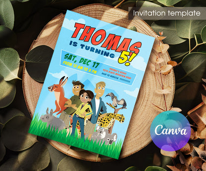 Wild Kratts Creature Hero customizable invitation template | Share or Print | ZM454