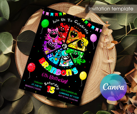 Smiling Critters customizable invitation template | Share or Print | PL710