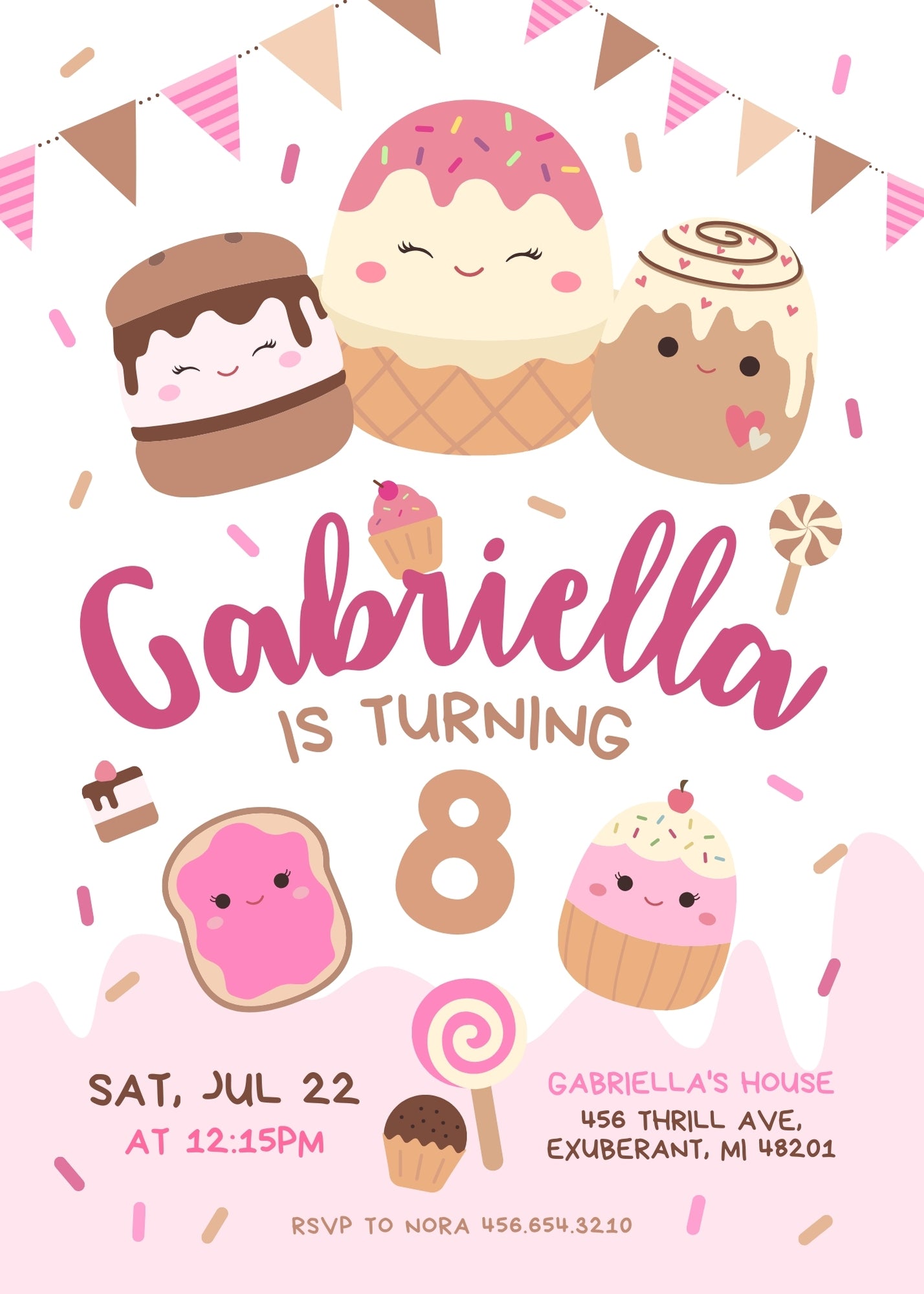 Squishmallows customizable invitation template | Share or Print | RV974