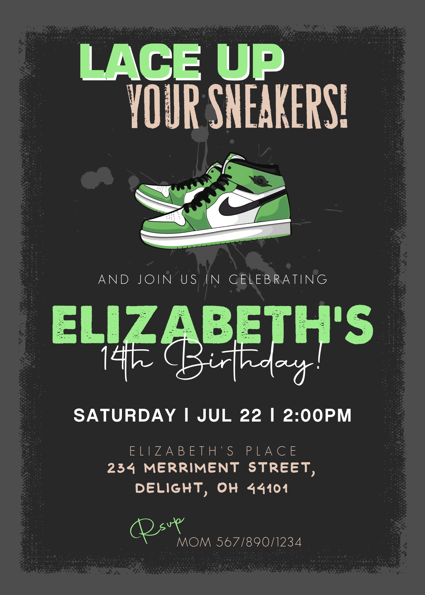 Sneaker Ball Air Jordan Nike customizable invitation template | Share or Print | HB638