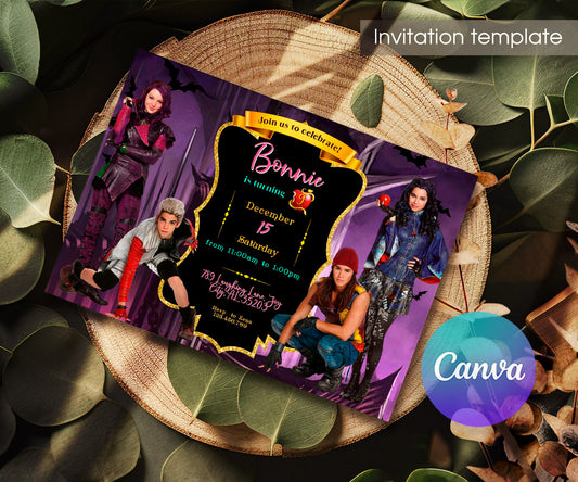 Descendants Disney customizable invitation template | Share or Print | TN850