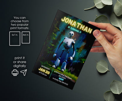 Wild Robot Roz customizable invitation template | Share or Print | BR198