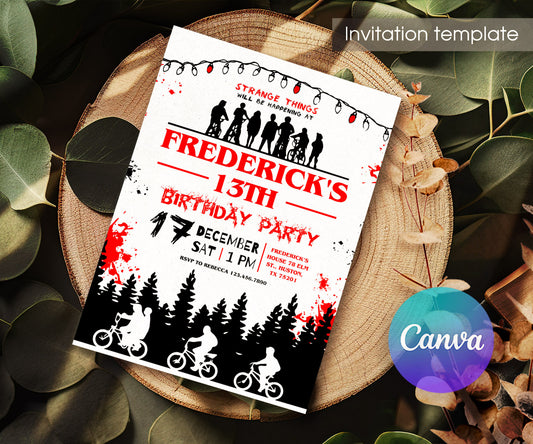 Stranger Things customizable invitation template | Share or Print | XR150