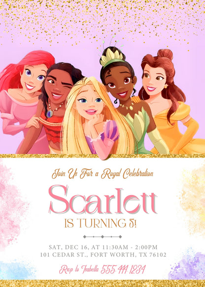 Disney Princess customizable invitation template | Share or Print | girl | XC462