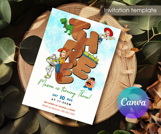 Toy Story Woody customizable invitation template | Share or Print | VX614