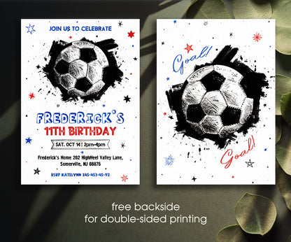 Soccer Champion League FC customizable invitation template | Share or Print | boy | NK135