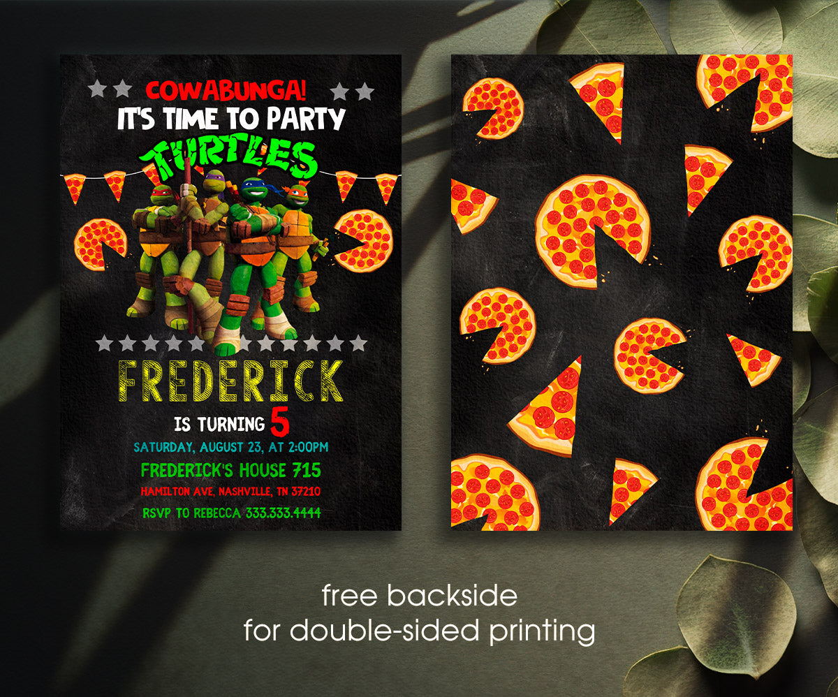 Teenage Mutant Ninja Turtles customizable invitation template | Share or Print | boy | NT817