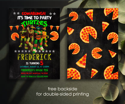 Teenage Mutant Ninja Turtles customizable invitation template | Share or Print | boy | NT817
