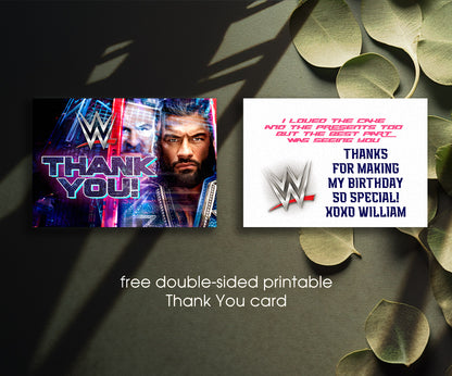 Wrestling WWE WrestleMania customizable invitation template | Share or Print | boy | TY036