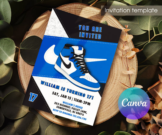 Sneaker Ball Air Jordan Nike customizable invitation template | Share or Print | RH542