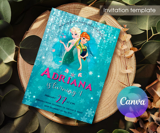 Frozen Elsa customizable invitation template | Share or Print | girl | IR745