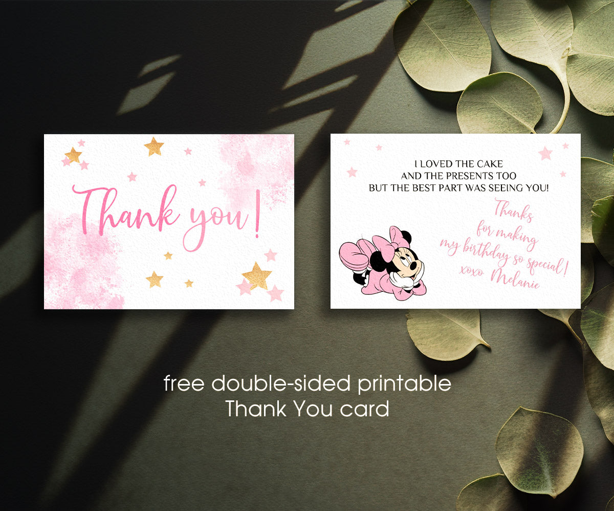 Minnie Mouse Disney Mickey customizable invitation template | Share or Print | girl | RK223