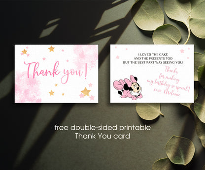 Minnie Mouse Disney Mickey customizable invitation template | Share or Print | girl | RK223