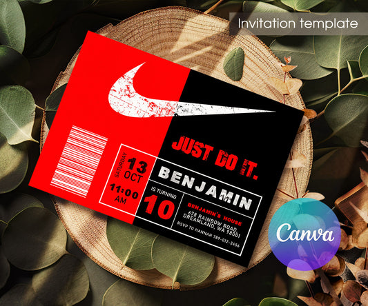 Sneaker Ball Air Jordan Nike customizable invitation template | Share or Print | RQ857