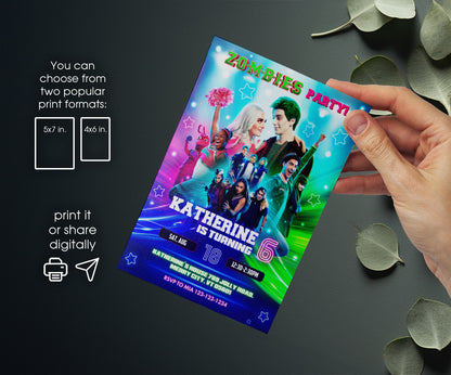 Zombies 3 Halloween customizable invitation template | Share or Print | ZE443