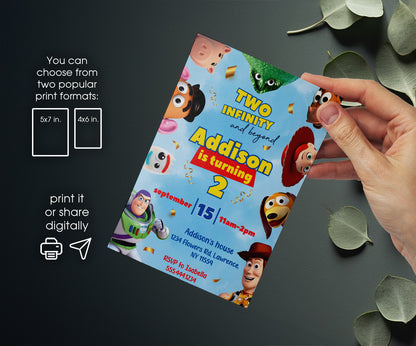 Toy Story Woody customizable invitation template | Share or Print | KD796
