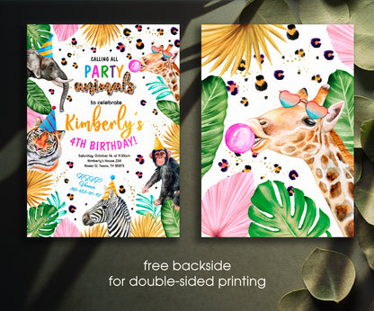 Animals Zoo Safari customizable invitation template | Share or Print | YT358