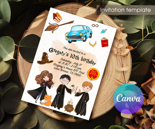 Harry Potter customizable invitation template | Share or Print | FZ510
