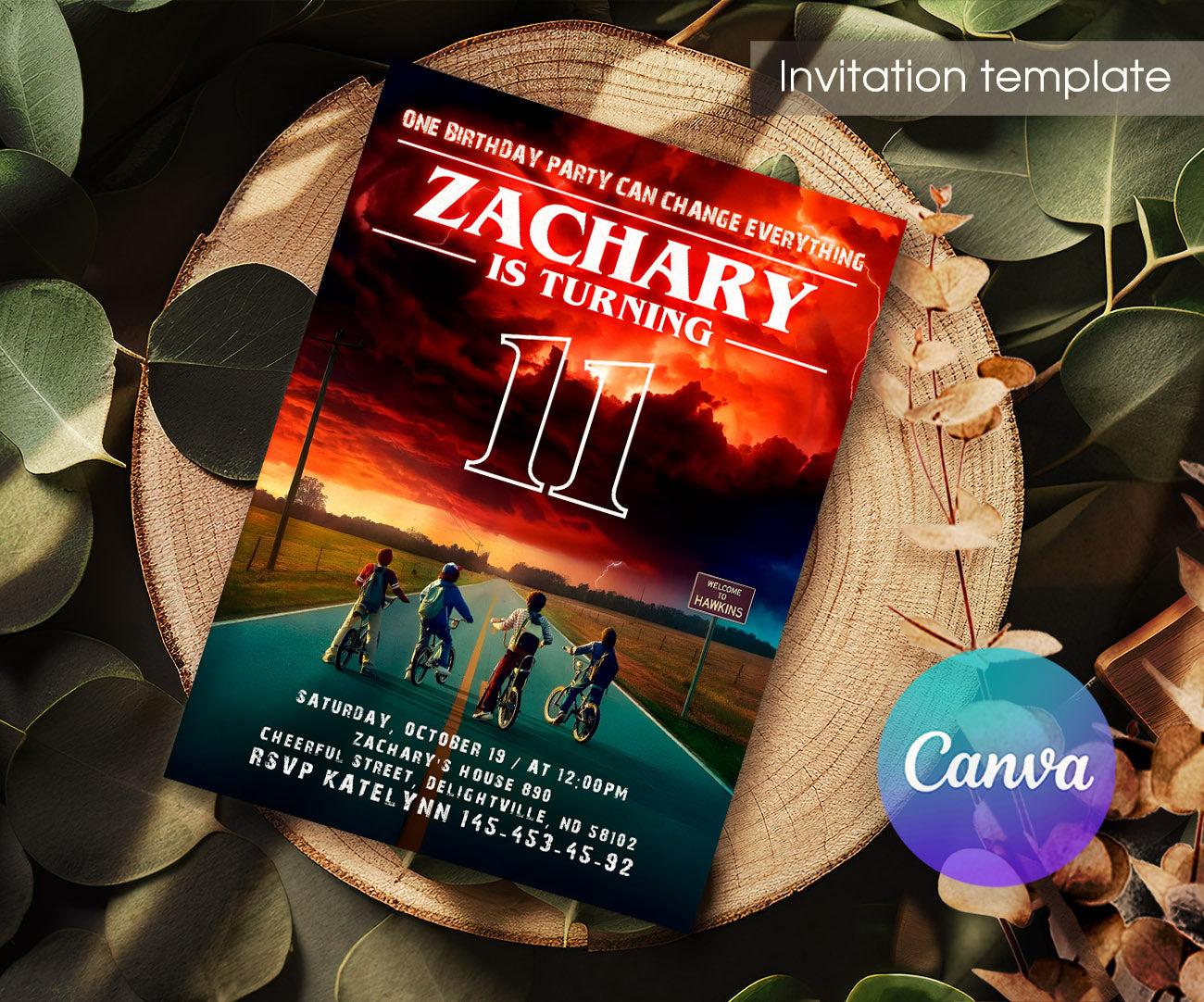 Stranger Things customizable invitation template | Share or Print | OO927