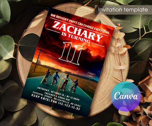 Stranger Things customizable invitation template | Share or Print | OO927