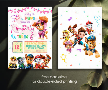 PAW Patrol customizable invitation template | Share or Print | HA320