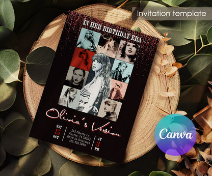Taylor Swift Eras Tour customizable invitation template | Share or Print | girl | KV930