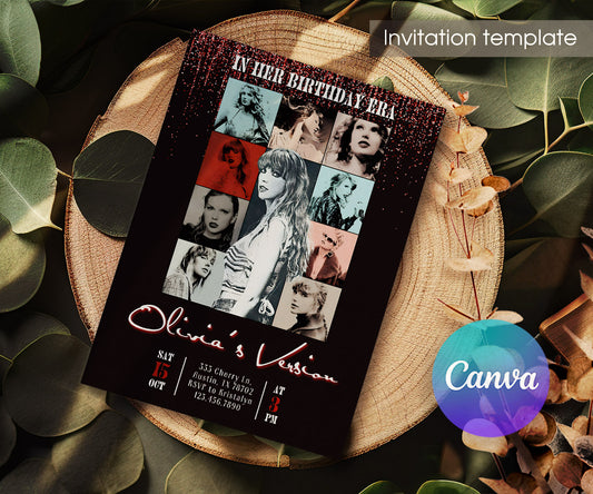 Taylor Swift Eras Tour customizable invitation template | Share or Print | girl | KV930