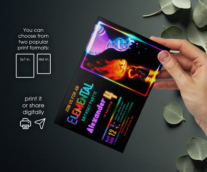 Elemental customizable invitation template | Share or Print | OJ108