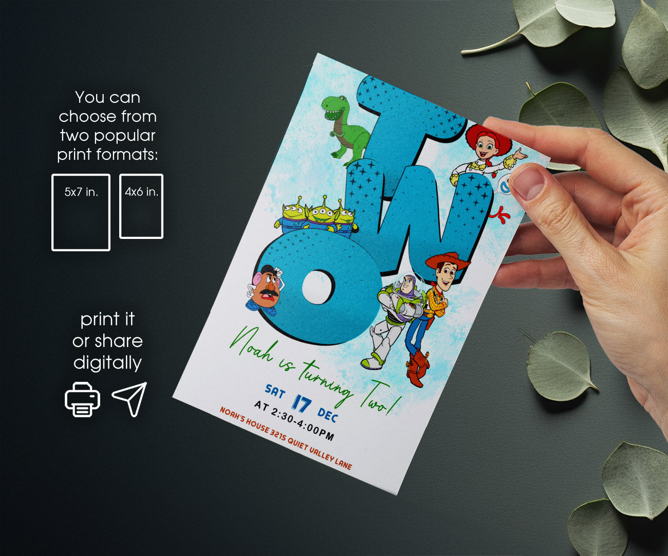 Toy Story Woody customizable invitation template | Share or Print | KM983