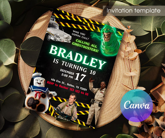 Ghostbusters customizable invitation template | Share or Print | UK201