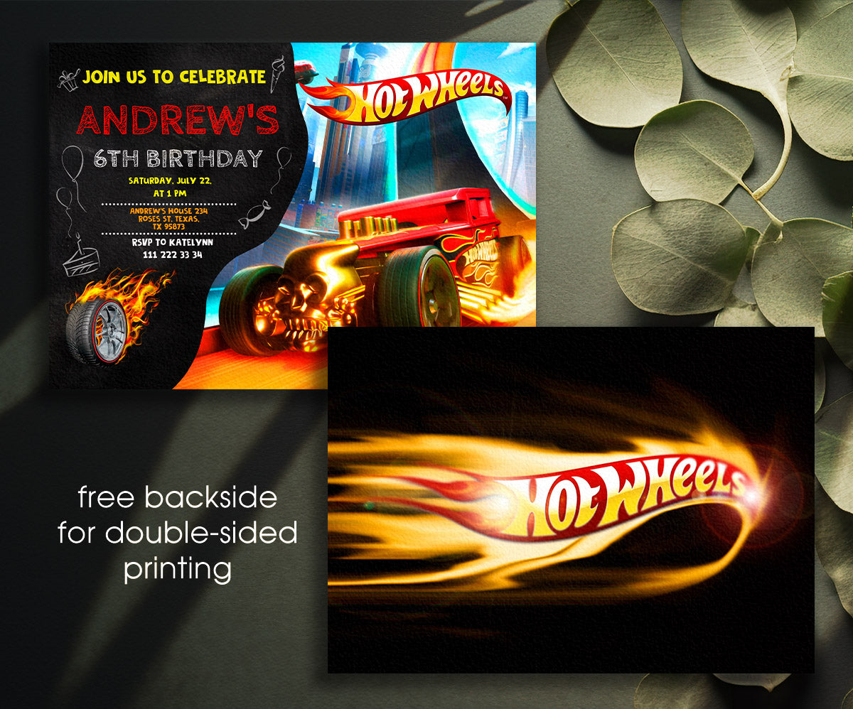 Hot Wheels Racing customizable invitation template | Share or Print | boy | SC773