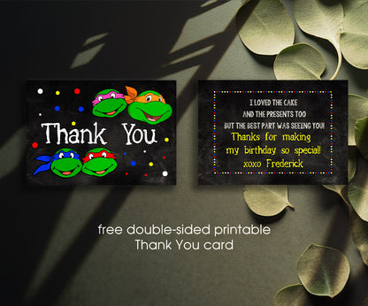 Teenage Mutant Ninja Turtles customizable invitation template | Share or Print | boy | AS350