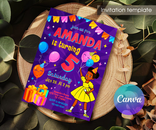 Gracie's Corner Music customizable invitation template | Share or Print | girl | EJ347