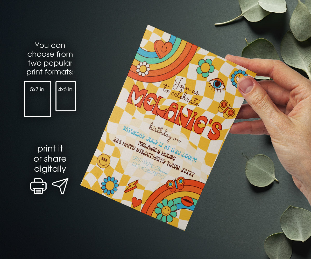 Disco Party 80th 90th customizable invitation template | Share or Print | QQ357