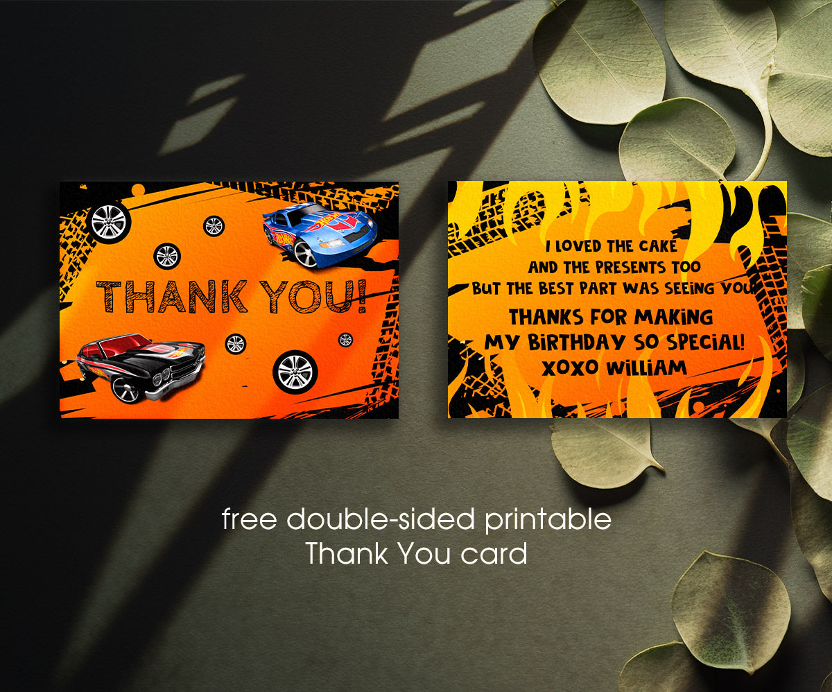 Hot Wheels Racing customizable invitation template | Share or Print | boy | NM307