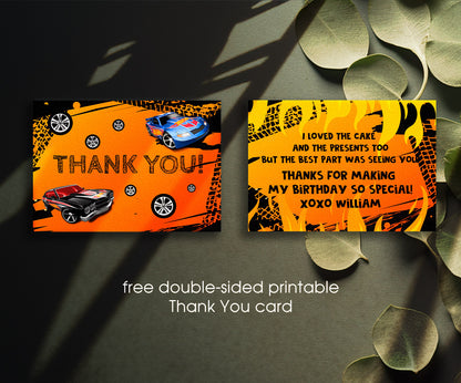 Hot Wheels Racing customizable invitation template | Share or Print | boy | NM307