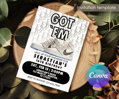 Sneaker Ball Air Jordan Nike customizable invitation template | Share or Print | LW519