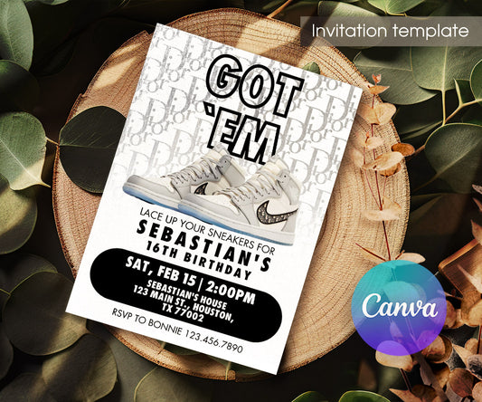 Sneaker Ball Air Jordan Nike customizable invitation template | Share or Print | LW519