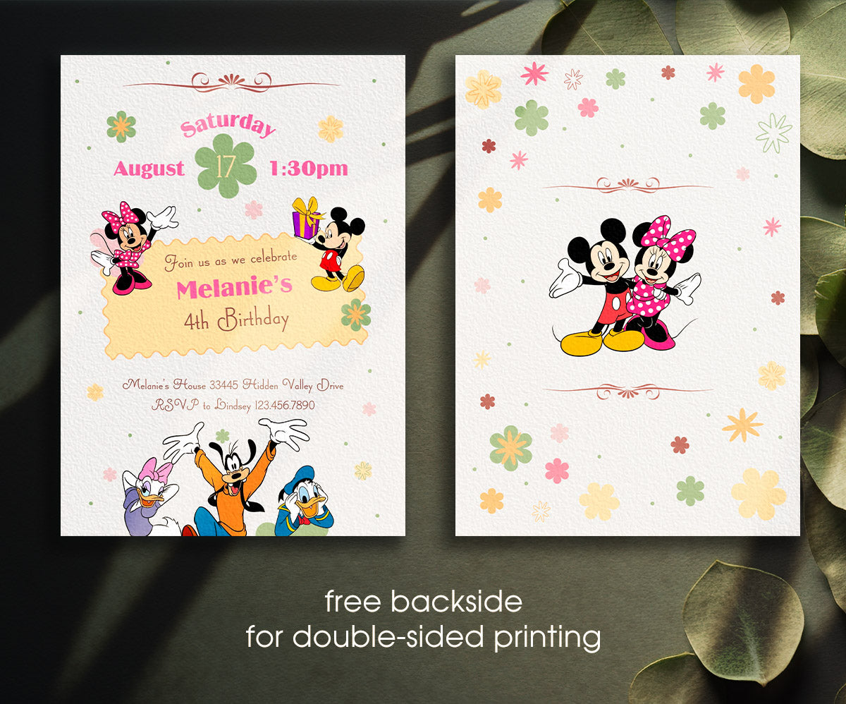 Mickey Mouse and Friends customizable invitation template | Share or Print | FW185