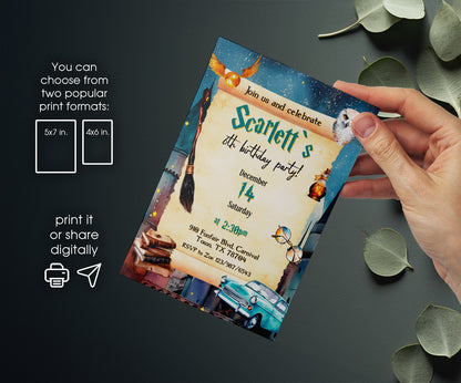 Harry Potter customizable invitation template | Share or Print | RB491