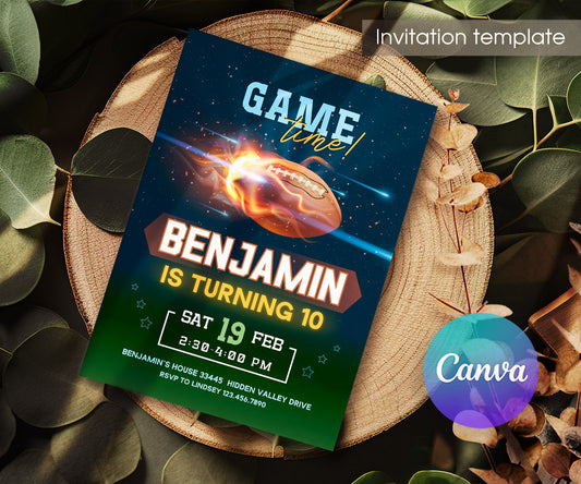 Super Bowl Football customizable invitation template | Share or Print | boy | GH376
