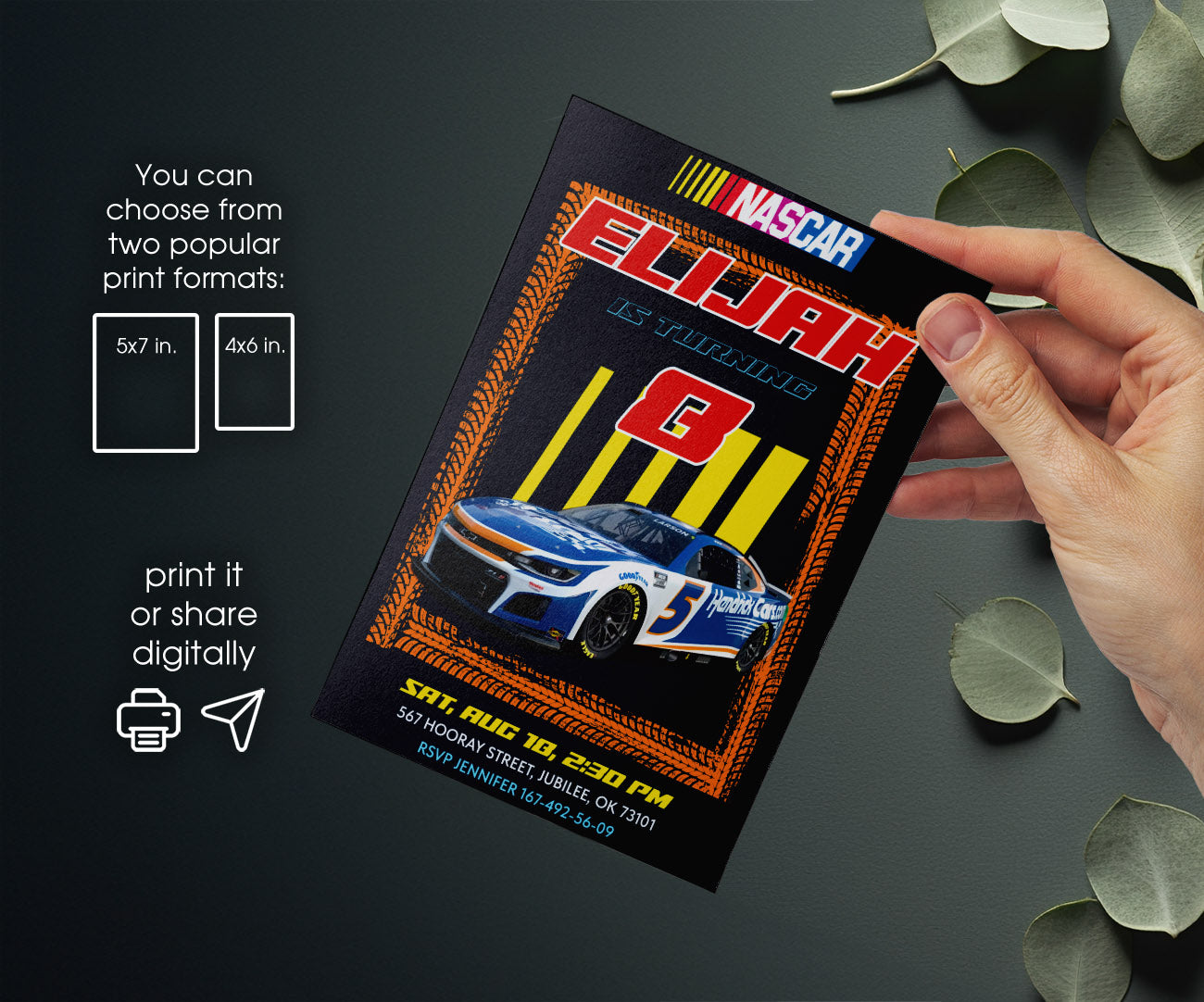 Nascar Racing Ricky Bobby customizable invitation template | Share or Print | boy | OC270