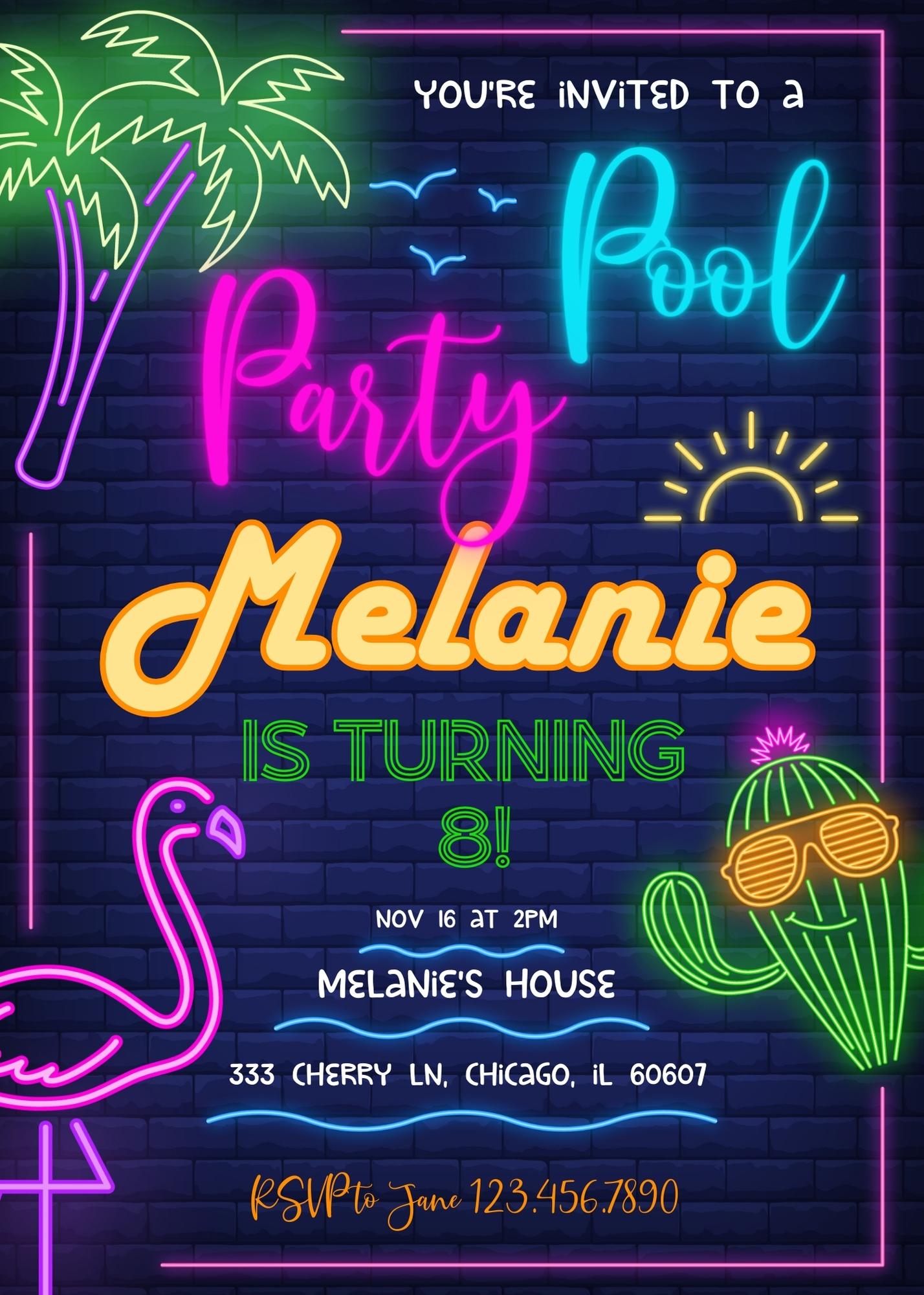 Pool Party customizable invitation template | Share or Print | TF167