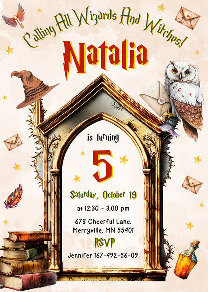 Harry Potter customizable invitation template | Share or Print | IO152