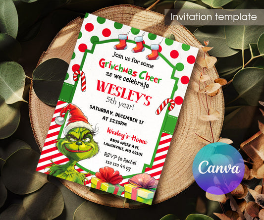 The Grinch  Merry Grinchmas customizable invitation template | Share or Print | RI272