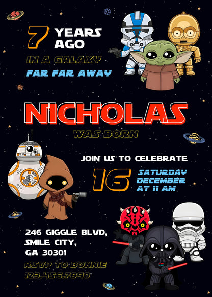 Star Wars Darth Vader Lego Minifigures customizable invitation template | Share or Print | VC338